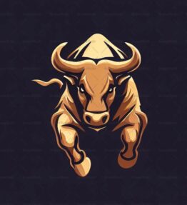 Angreifender Stier